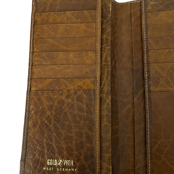 Vintage GOLD PFEIL MADE IN WEST GERMANY Unisex Leather Card Organizer Wallet - Picture 12 of 16